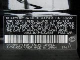 2009 LS Color Code for Obsidian Black - Color Code: 212