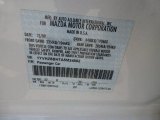 2010 MAZDA6 Color Code for Performance White - Color Code: A2