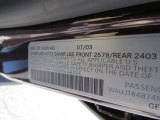2004 Audi A6 3.0 Sedan Info Tag