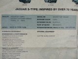 2003 Jaguar S-Type 3.0 Window Sticker