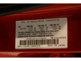 2004 MAZDA3 Color Code for Velocity Red - Color Code: 27A