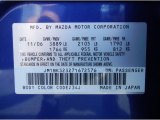 2007 MAZDA3 Color Code for Aurora Blue Mica - Color Code: 34J