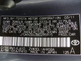 2011 Prius Color Code for Winter Gray Metallic - Color Code: 8V1