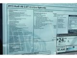 2013 Audi A6 2.0T quattro Sedan Window Sticker