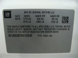 2013 Chevrolet Sonic RS Hatch Info Tag
