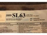 2009 Mercedes-Benz SL 63 AMG Roadster Window Sticker