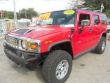 Red Metallic Hummer H2 in 2004