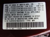 2011 RDX Color Code for Basque Red Pearl - Color Code: R530PX