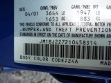 2001 Protege Color Code for Laser Blue Mica - Color Code: 24A