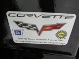 2008 Chevrolet Corvette Convertible Info Tag