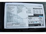 2013 Audi S5 3.0 TFSI quattro Convertible Window Sticker