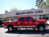 2005 Red Clearcoat Ford F250 Super Duty Lariat Crew Cab 4x4 #79058795