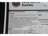 2012 Fisker Karma EcoChic Window Sticker