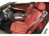 2012 BMW 6 Series 650i Convertible Vermillion Red Nappa Leather Interior