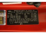 2012 Sportage Color Code for Signal Red - Color Code: BEG