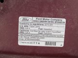 2010 Ford F150 XLT Regular Cab 4x4 Info Tag