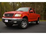 2002 Bright Red Ford F150 Lariat SuperCab 4x4 #79427282