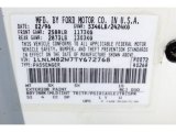 1996 Town Car Color Code for Performance White - Color Code: WT