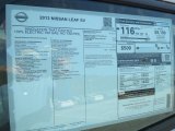 2013 Nissan LEAF SV Window Sticker