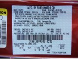 2013 MKZ Color Code for Ruby Red - Color Code: RR