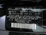 2013 Veloster Color Code for Ultra Black - Color Code: MZH
