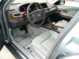 2004 BMW 7 Series 745i Sedan Basalt Grey/Stone Green Interior