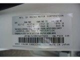 2012 MAZDA3 Color Code for Crystal White Pearl Mica - Color Code: 34K