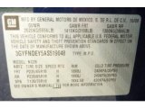 2010 Cadillac SRX 4 V6 AWD Info Tag