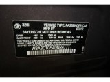 2013 BMW 3 Series 328i Sedan Info Tag