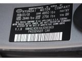 2010 Genesis Color Code for Titanium Gray Metallic - Color Code: NY