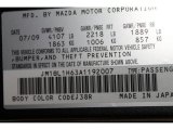 2010 MAZDA3 Color Code for Graphite Mica - Color Code: 38R