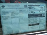 2013 Nissan Versa 1.6 SV Sedan Window Sticker