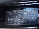 2005 Sorento Color Code for Ebony Black - Color Code: EB