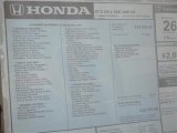 2013 Honda CR-V EX Window Sticker