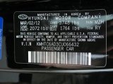 2012 Veloster Color Code for Ultra Black - Color Code: MZH