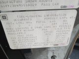 1991 Chevrolet Corvette Coupe Info Tag