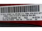 2011 Ram 3500 HD Color Code for Deep Cherry Red Crystal Pearl - Color Code: PRP