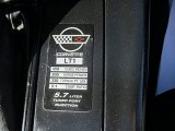 1994 Chevrolet Corvette Convertible Info Tag