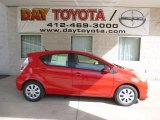 Absolutely Red Toyota Prius c in 2013