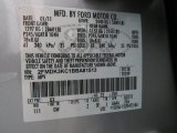 2011 Edge Color Code for Ingot Silver Metallic - Color Code: UX