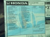 2013 Honda CR-Z Sport Hybrid Window Sticker