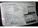 2013 Audi S4 3.0T quattro Sedan Window Sticker