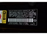 2011 CT Color Code for Obsidian Black - Color Code: 212