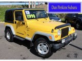 2001 Solar Yellow Jeep Wrangler Sport 4x4 #80837689