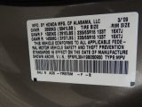 2009 Odyssey Color Code for Mocha Metallic - Color Code: YR573M
