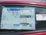 2013 Ford Fiesta SE Hatchback Window Sticker