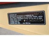 1974 Porsche 911 S Coupe Info Tag