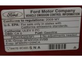 2009 Ford Mustang GT Premium Coupe Info Tag