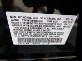 2013 Ridgeline Color Code for Crystal Black Pearl - Color Code: NH731P