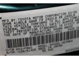 1998 Camry Color Code for Dark Green Metallic - Color Code: 6P2